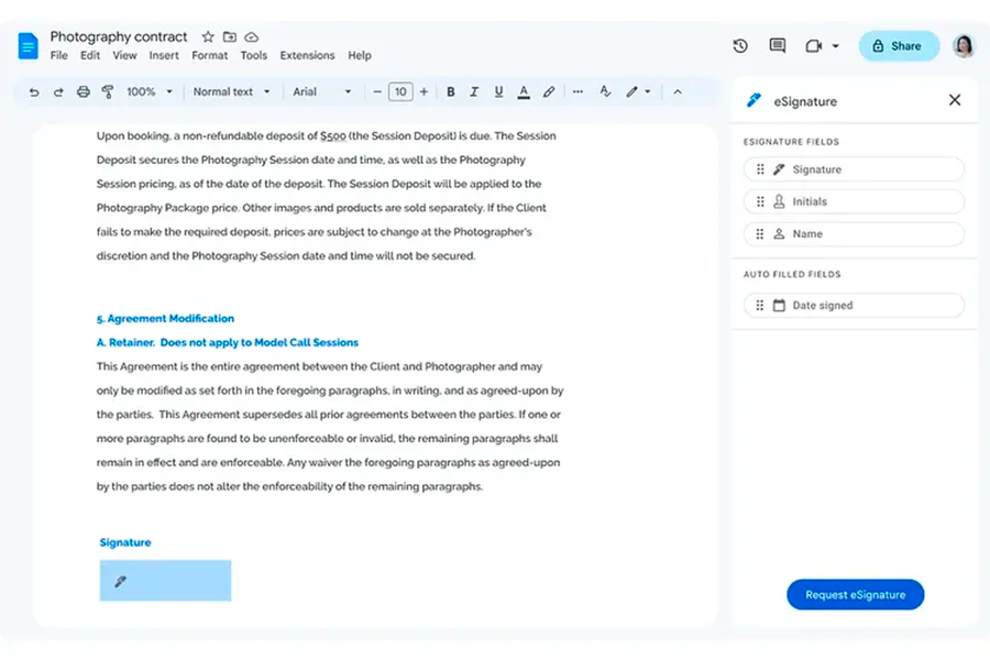 Google Docs introduce la firma electrónica para documentos en línea 2 google 1