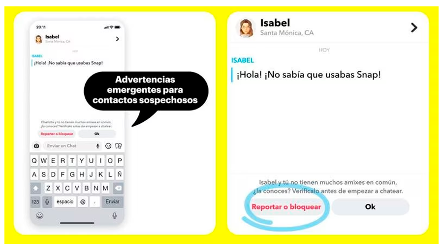 Snapchat alerta a los menores sobre los riesgos de añadir contactos desconocidos 2 snapchat