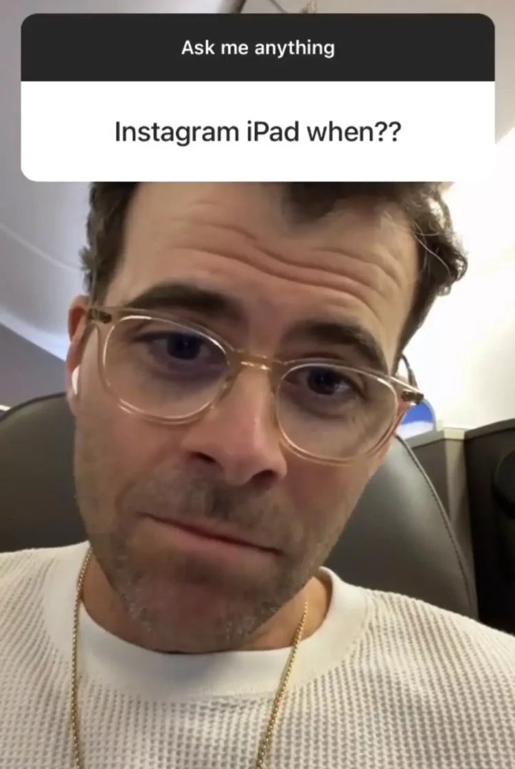 ¿Por qué no hay Instagram para iPad? 1 https://x.com/mosseri/status/1498046814288633857?s=20