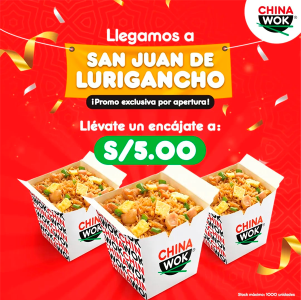 Chinawok: Chaufa de pollo a solo S/ 5 por tiempo limitado 2 china 1
