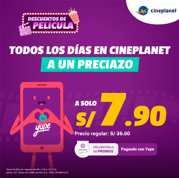 Yape te lleva al cine: Entradas desde S/6.90 por tiempo limitado 3 cineplanet