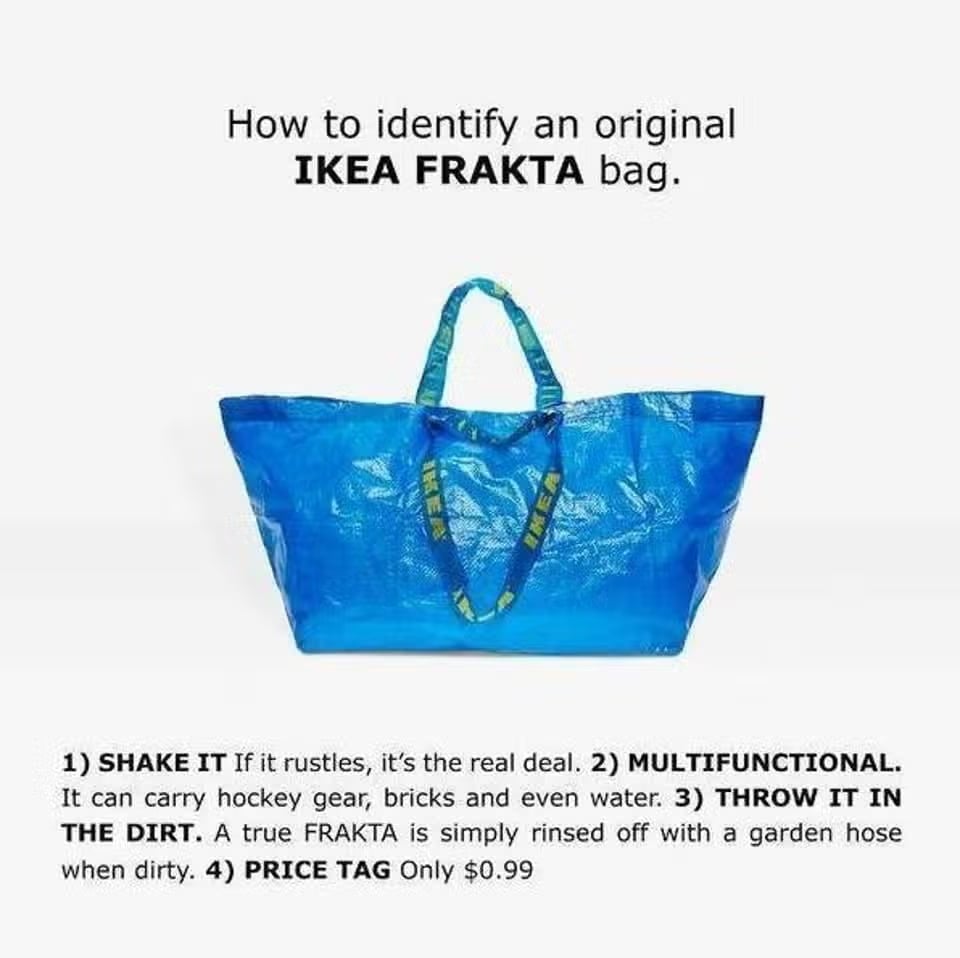 La vez que Ikea reveló cómo distinguir su bolso azul del lujoso de Balenciaga 2 screen shot 2017 04 26 at 104520