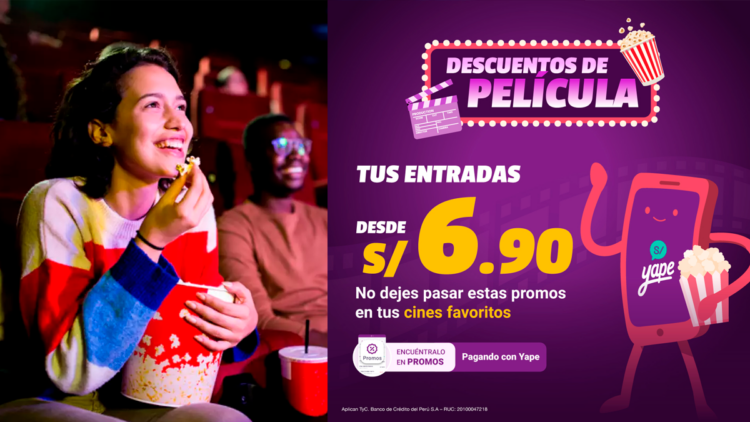 Yape te lleva al cine: Entradas desde S/6.90 por tiempo limitado 1 yape