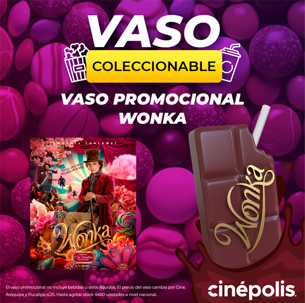 Cinépolis celebra el estreno de Wonka con el lanzamiento de su vaso coleccionable en forma de chocolate 2 vaso