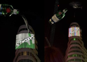 Schweppes convierte un anuncio en una fuente de ginebra sin alcohol