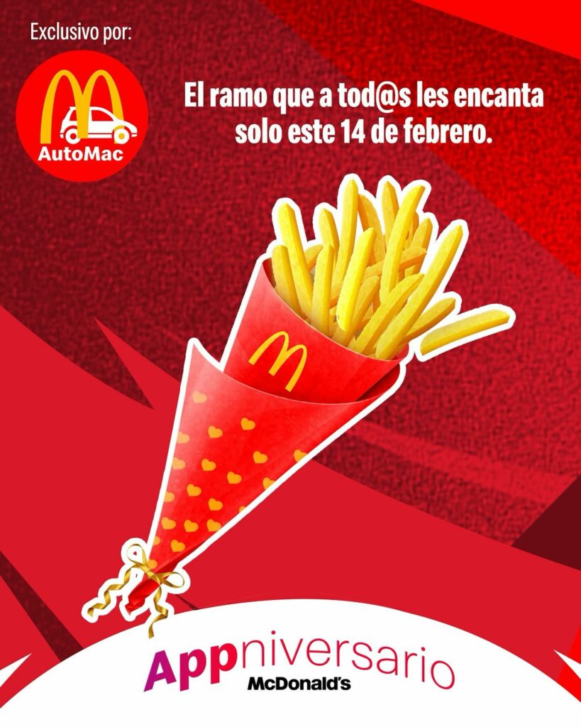 “Adiós a los regalos de siempre”: McDonald’s ofrecerá ramos de papas fritas en San Valentín 2 McDonald's ramo papas fritas