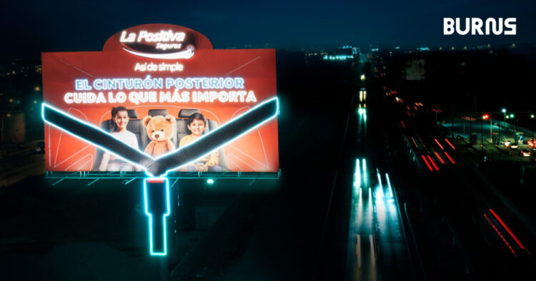 BURNS y La Positiva Seguros utilizan geolocalización para dar un mensaje preventivo en la Panamericana Sur