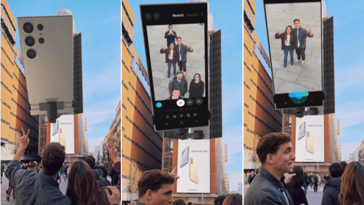 Galaxy S24 Ultra de Samsung toma una foto en fake out of home 1 Samsung fake out home