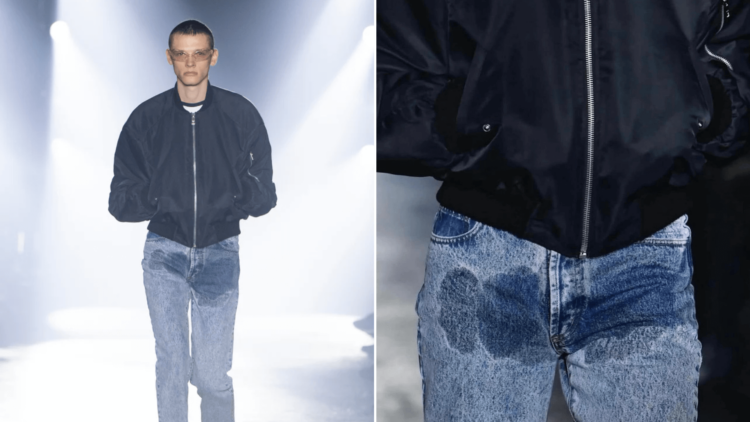 Pantalones manchados de orina