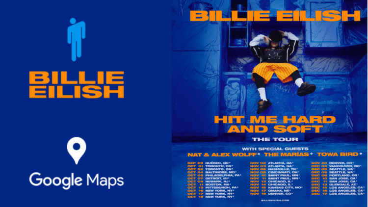 Billie Eilish se asocia con Google Maps para promover un traslado sostenible a su próxima gira mundial 1 Billie Eilish x Google Maps cover 1