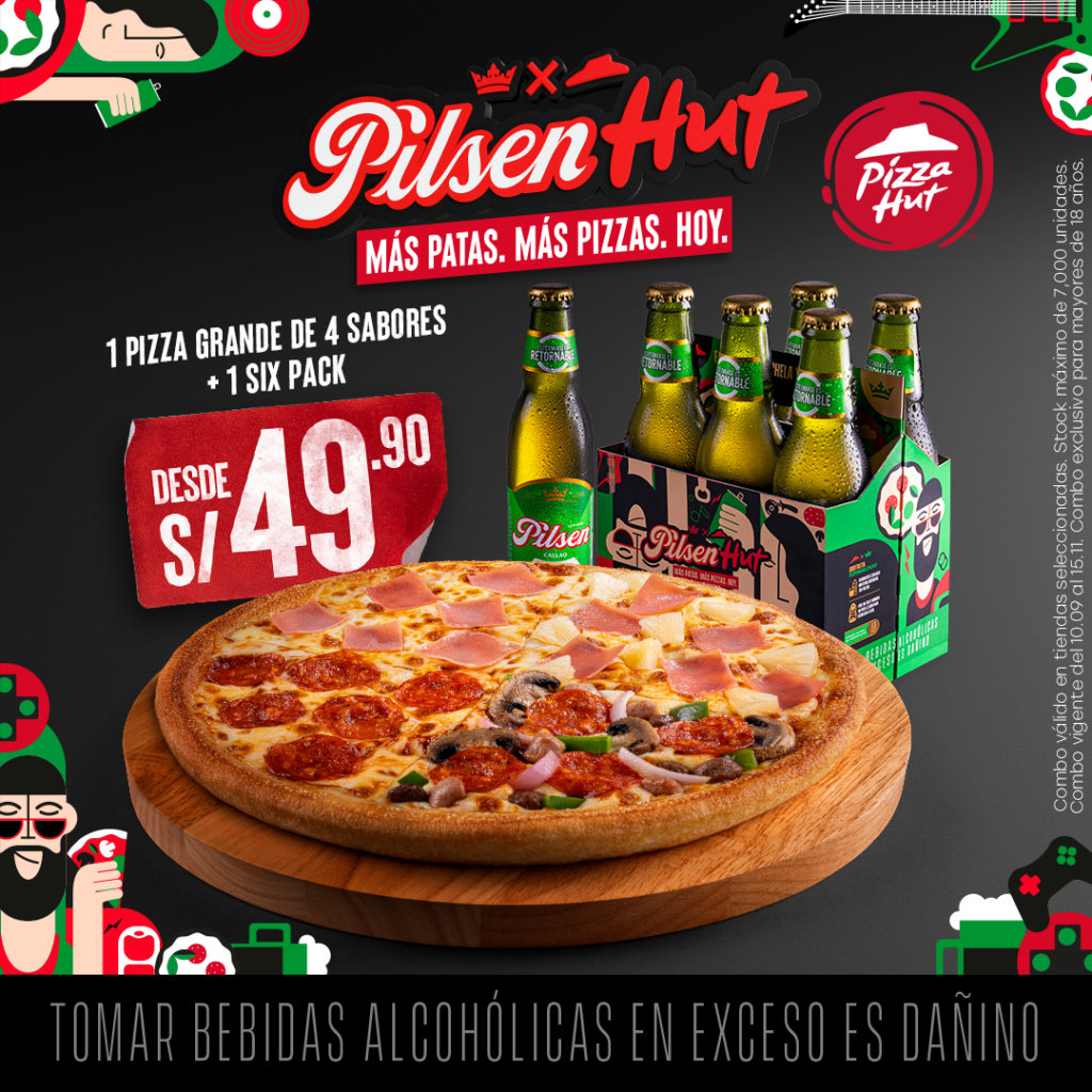 PilsenHut: Pilsen Callao y Pizza Hut se unieron en una inédita alianza para disfrutar entre patas 2 PilsenHut