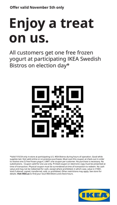 Elecciones en Estados Unidos: marcas ofrecen descuentos y productos gratis 3 Elecciones en Estados Unidos