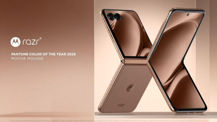 Motorola unveils special edition razr+ in the Pantone Color of the Year 2025,  PANTONE 17-1230 Mocha Mousse