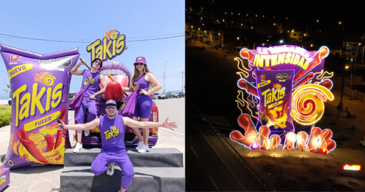 activaciones en la playa de Takis y valla publicitaria gigante
