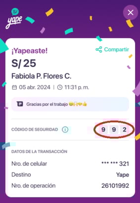 Yape previene transacciones falsas con la implementación de un código de seguridad 2 GRAFICA 1 16