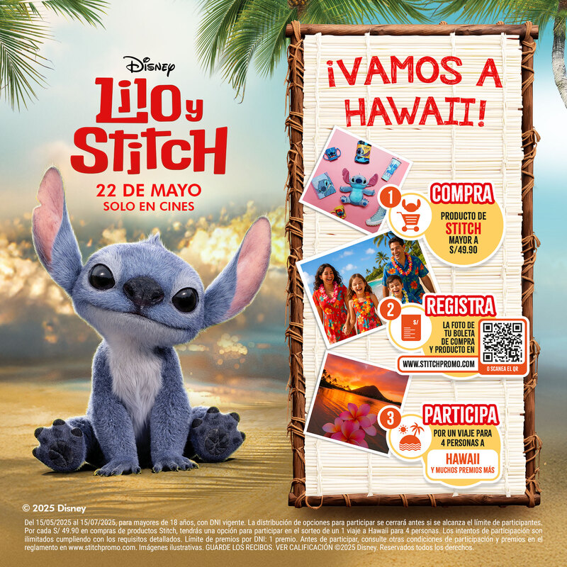 'Lilo & Stitch' supera el millón de espectadores en Perú: ¿Qué hay detrás de su éxito rotundo? 5 2000x2000px promo STITCH 1