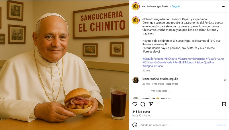 Marcas peruanas celebran la elección del nuevo Papa con creativos diseños en redes sociales 5 WhatsApp Image 2025 05 08 at 16.13.46 1