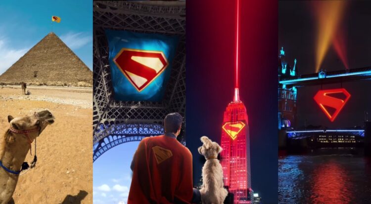 ¿Bandera de Superman en la Torre Eiffel y en las Pirámides de Egipto? Esta es la potente campaña de la nueva película del ‘Hombre de Hierro’ 1 BeFunky collage 2025 06 12T163228.276