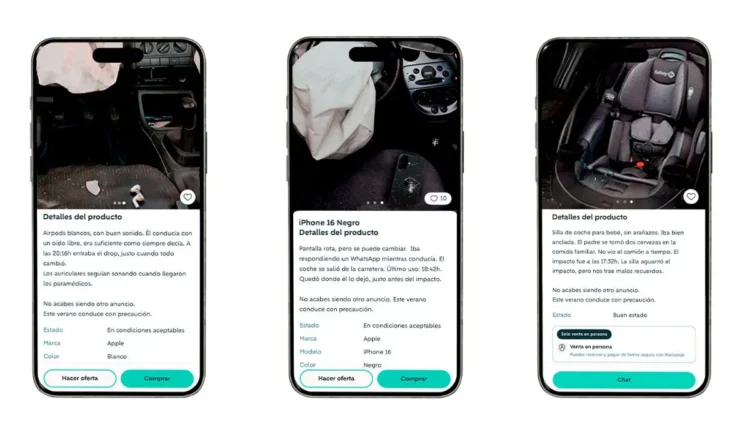 ¿Por qué estos anuncios muestran artículos de segunda en el interior de un auto siniestrado? 1 Anuncios siniestros