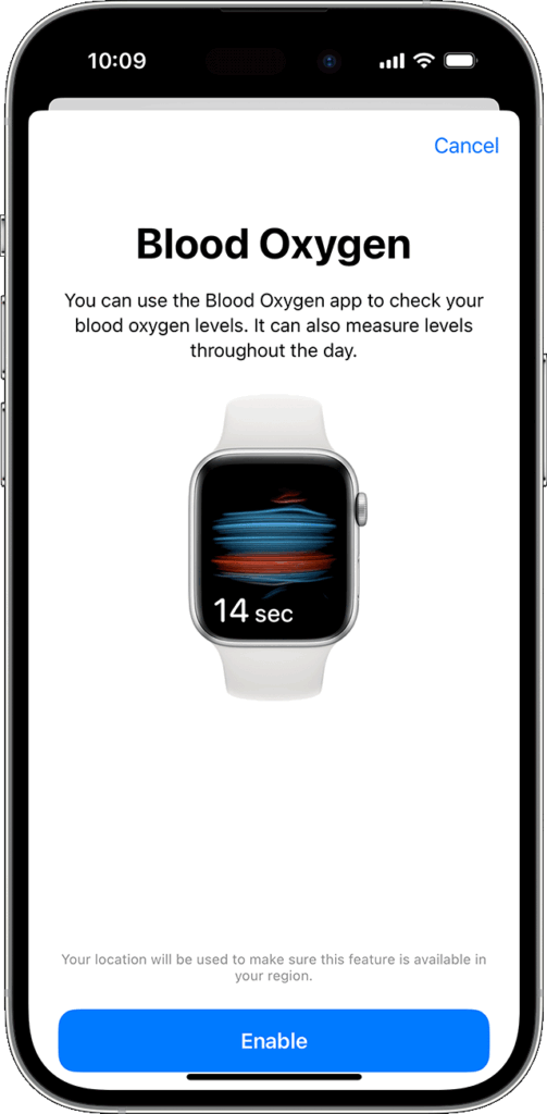 ios 17 iphone 14 pro health enable blood oxygen 1