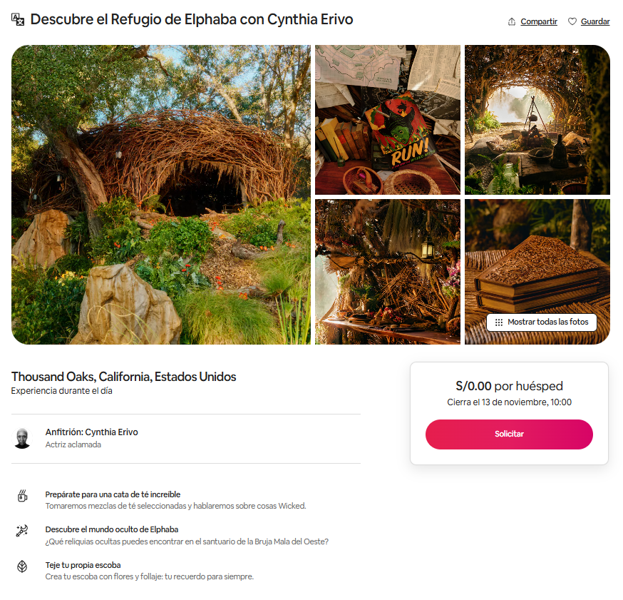 Airbnb lanza experiencia inmersiva de Wicked: fanáticos podrán visitar el Refugio de Elphaba junto a Cynthia Erivo 2 AIRBNB WICKED
