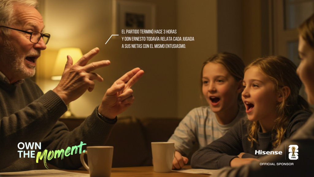 El partido termino hace 3 horas y don Ernesto todavia relata cada jugada a sus nietos como si fuera la final del mundo. 6