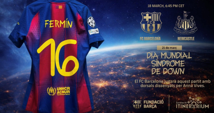 FC Barcelona incorpora tipografía inclusiva en la Champions League.