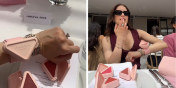 Prada Beauty convierte un recordado accesorio infantil en un brazalete para portar su nuevo blush 2 Prada Beauty