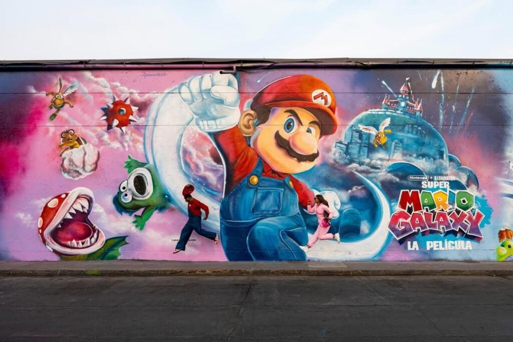 Super Mario Galaxy en mural. 