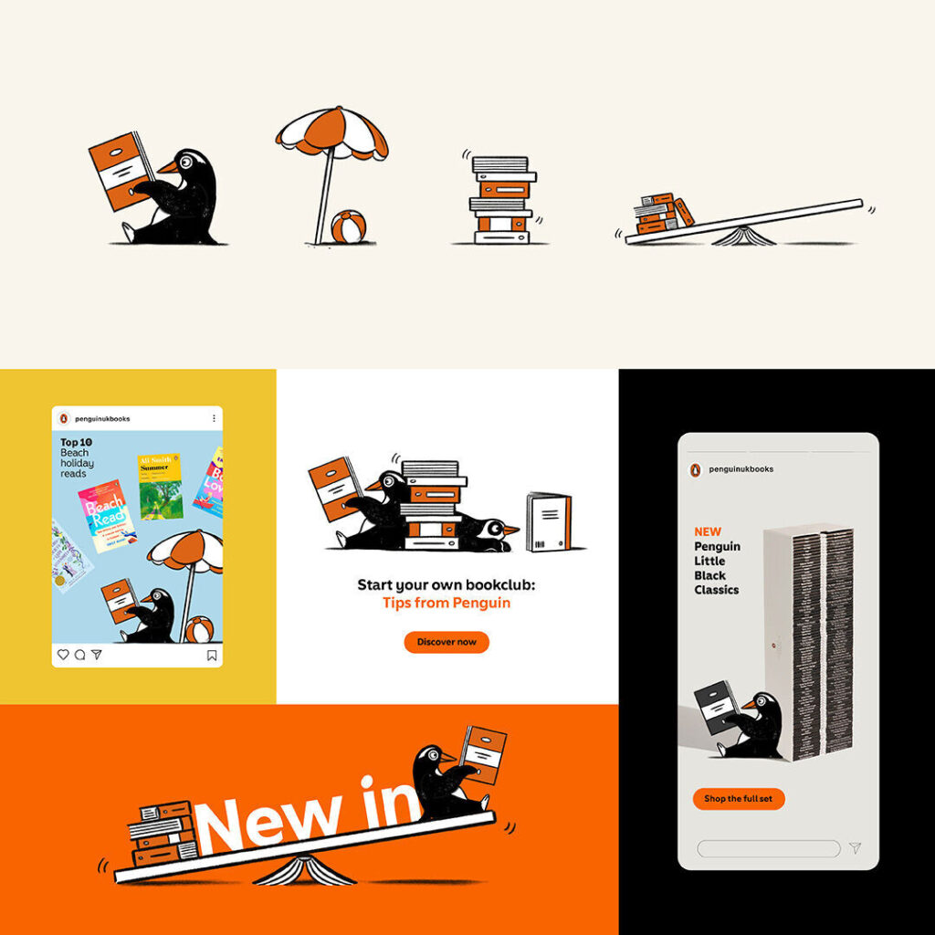 Penguin Random House le da vida a su icónico pingüino con divertidas ilustraciones 6 pinguino ilustracion prh 1