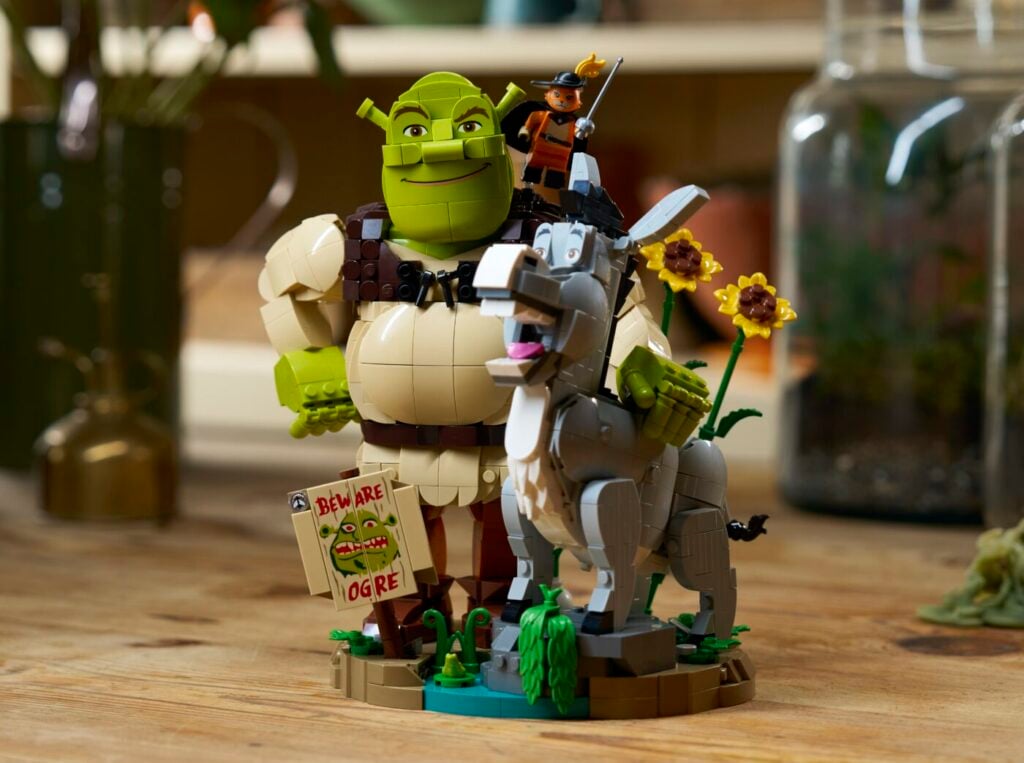 Shrek, Burro y el Gato con Botas en set de LEGO
