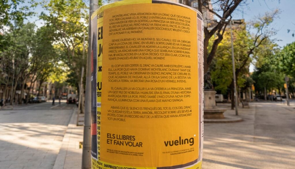 Campaña por Sant Jordi de aerolínea Vueling. 