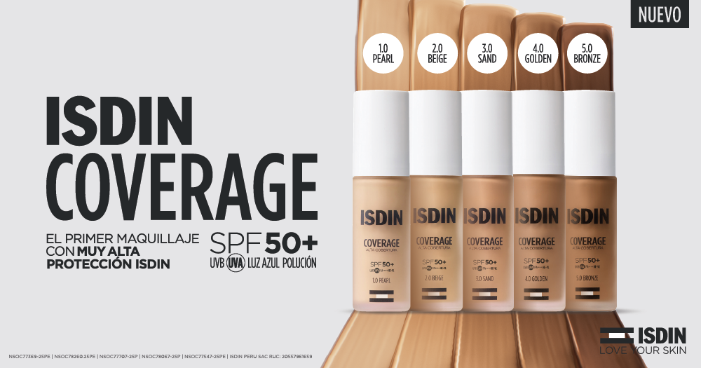 ISDIN Coverage llega al Perú: la primera base con muy alta protección SPF 50+ y alta cobertura 8 Banner Coverage Mercado Negro Mesa de trabajo 1