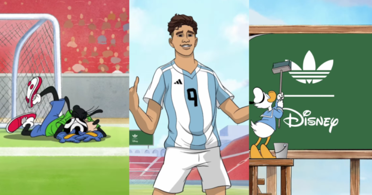 Julián Álvarez, Goofy y Donald protagonizan una campaña de adidas y Disney rumbo al Mundial 2026 1 Julián Álvarez, Goofy y Donald protagonizan una campaña de adidas y Disney rumbo al Mundial 2026