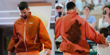 Lacoste crea chaqueta de tierra batida de las pistas de tenis de París para Novak Djokovic 2 Lacoste crea chaqueta de tierra batida de las pistas de tenis de París para Novak Djokovic