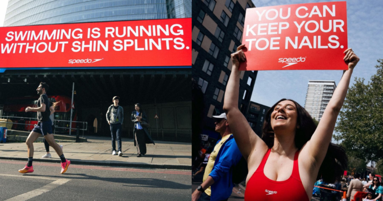 Speedo aprovecha el London Marathon para sugerir que nadar duele menos que correr