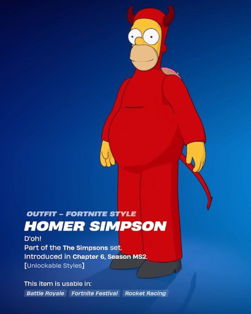 De Balenciaga a adidas: las marcas que colaboraron con Homero Simpson y Springfield 4 Homero Simpson en Fortnite