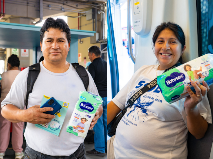Babysec lleva el cuidado infantil a la Línea 1 del Metro de Lima con activación de su nuevo pañal Talla Completa 4 Babysec