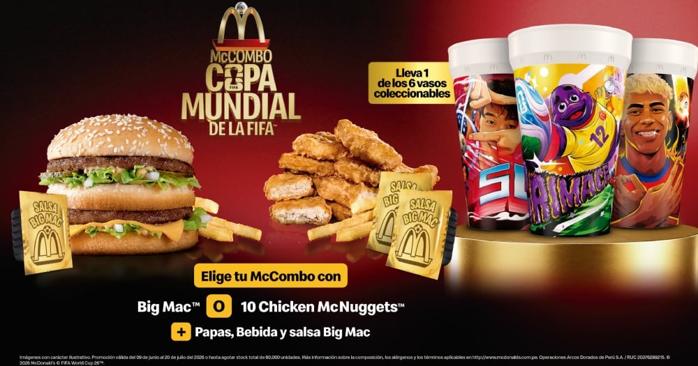 McDonald's lleva la emoción del Mundial 2026 a sus restaurantes con hamburguesas, vasos y juguetes temáticos 3 CUERPO ARCOS DORADOS 3