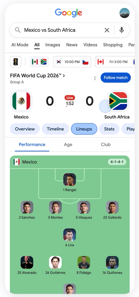 4 formas para no perderte ningún detalle del Mundial 2026 con Google 2 Captura de pantalla 2026 06 10 113315