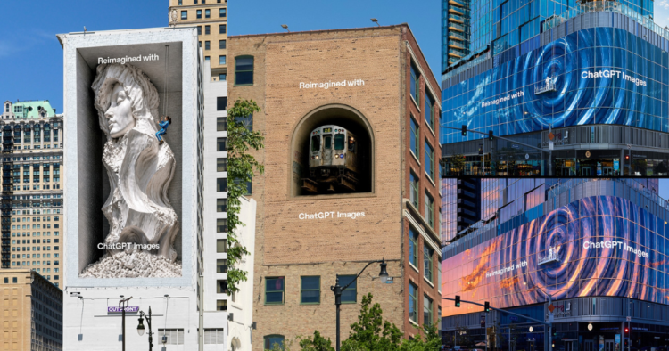 OpenAI lleva ChatGPT Images a las calles con una campaña que convierte edificios en anuncios 1 OpenAI lleva ChatGPT Images a las calles con una campaña que convierte edificios en anuncios