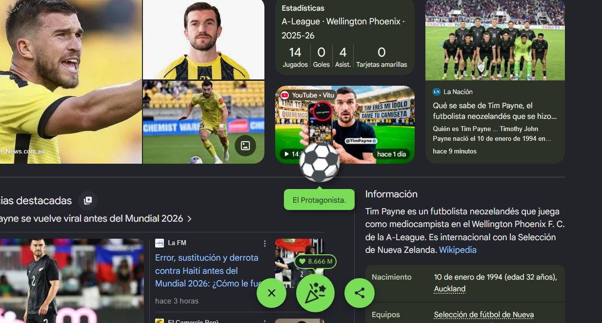 Google se suma al fenómeno Tim Payne con una función especial en su buscador 2 Nueva pestana Google Chrome 3 06 2026 15 52 59 edited