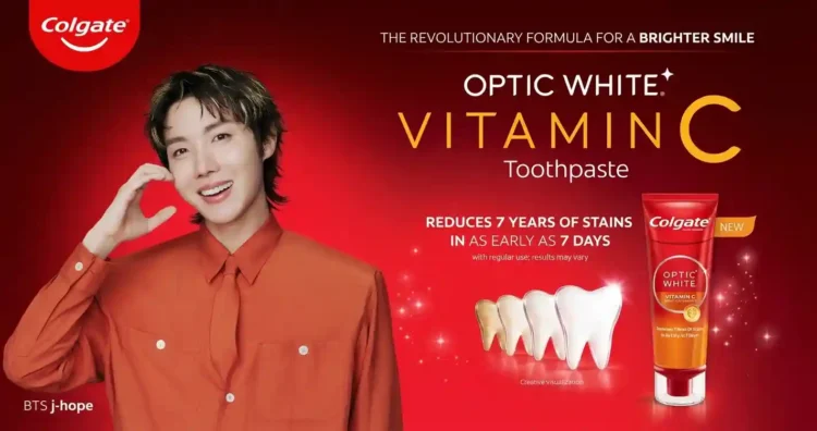 Colgate convierte la sonrisa de J-Hope en el mejor referente de su nuevo Optic White 1 Colgate convierte la sonrisa de J Hope en el mejor referente de su nuevo Optic White