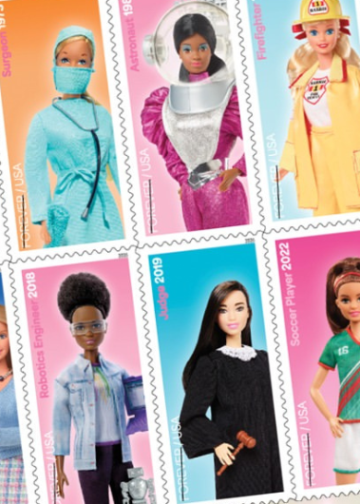 MercadoNegro 42 De astronauta a jueza: Barbie convierte sus profesiones más icónicas en estampillas