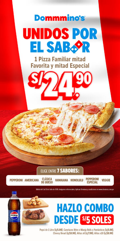 Tres propuestas, distintos momentos de consumo: estas son las novedades que trae Domino's en Fiestas Patrias 12 KV fiestas 1
