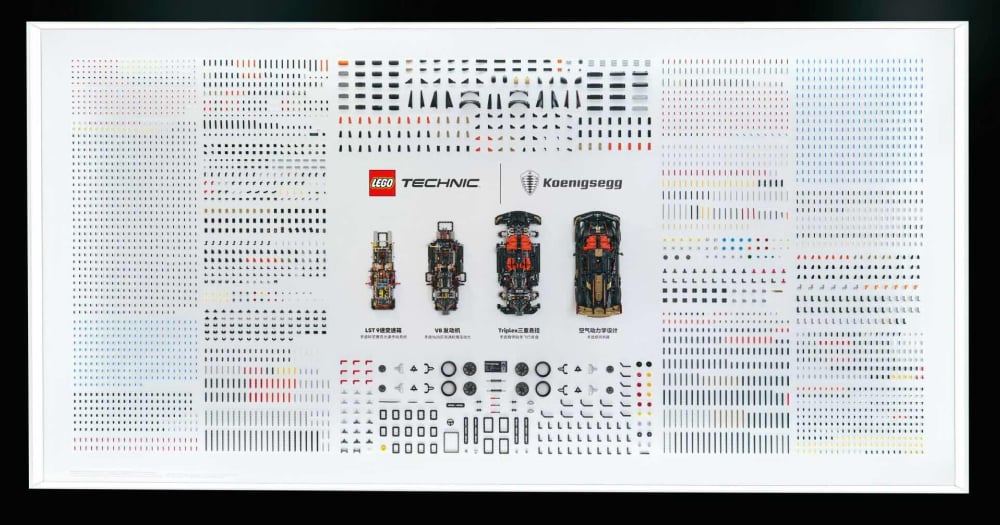 LEGO mostró todas las 4.104 piezas de su nuevo set Technic en las vallas del metro de Shanghái