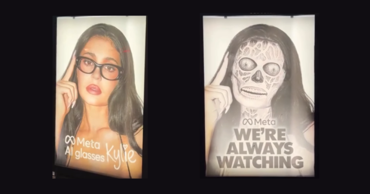 Intervienen la campaña de Kylie Jenner para Meta Glasses con una perturbadora advertencia sobre vigilancia 1 Intervienen la campaña de Kylie Jenner para Meta Glasses con una perturbadora advertencia sobre vigilancia