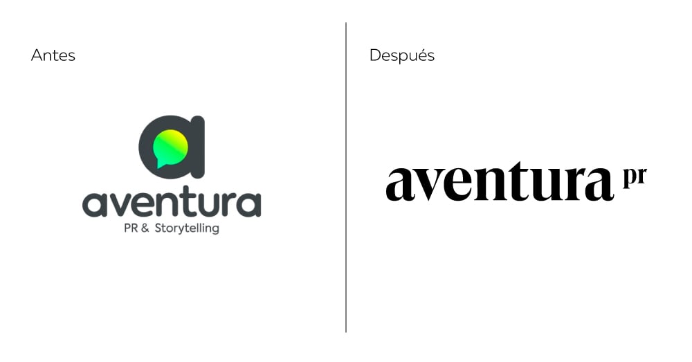 Aventura PR & Storytelling: el nuevo rebranding que refleja siete años de evolución 2 antes despues.jpg