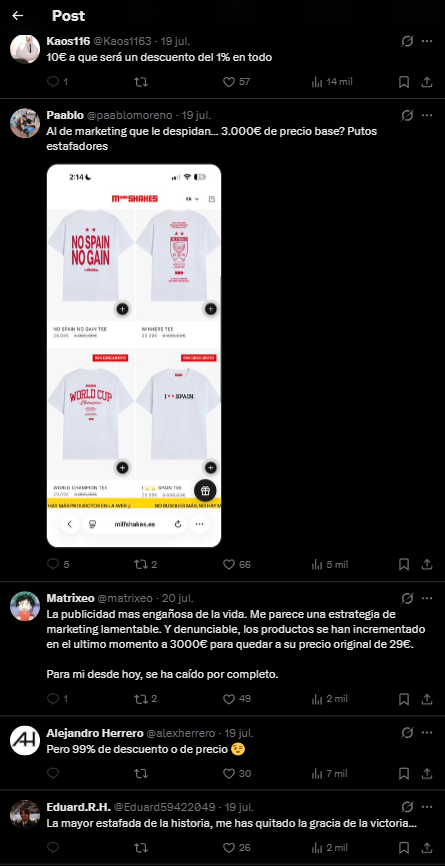 Milfshakes enfrenta polémica por presunto incumplimiento de promoción tras victoria de España 2 image 212