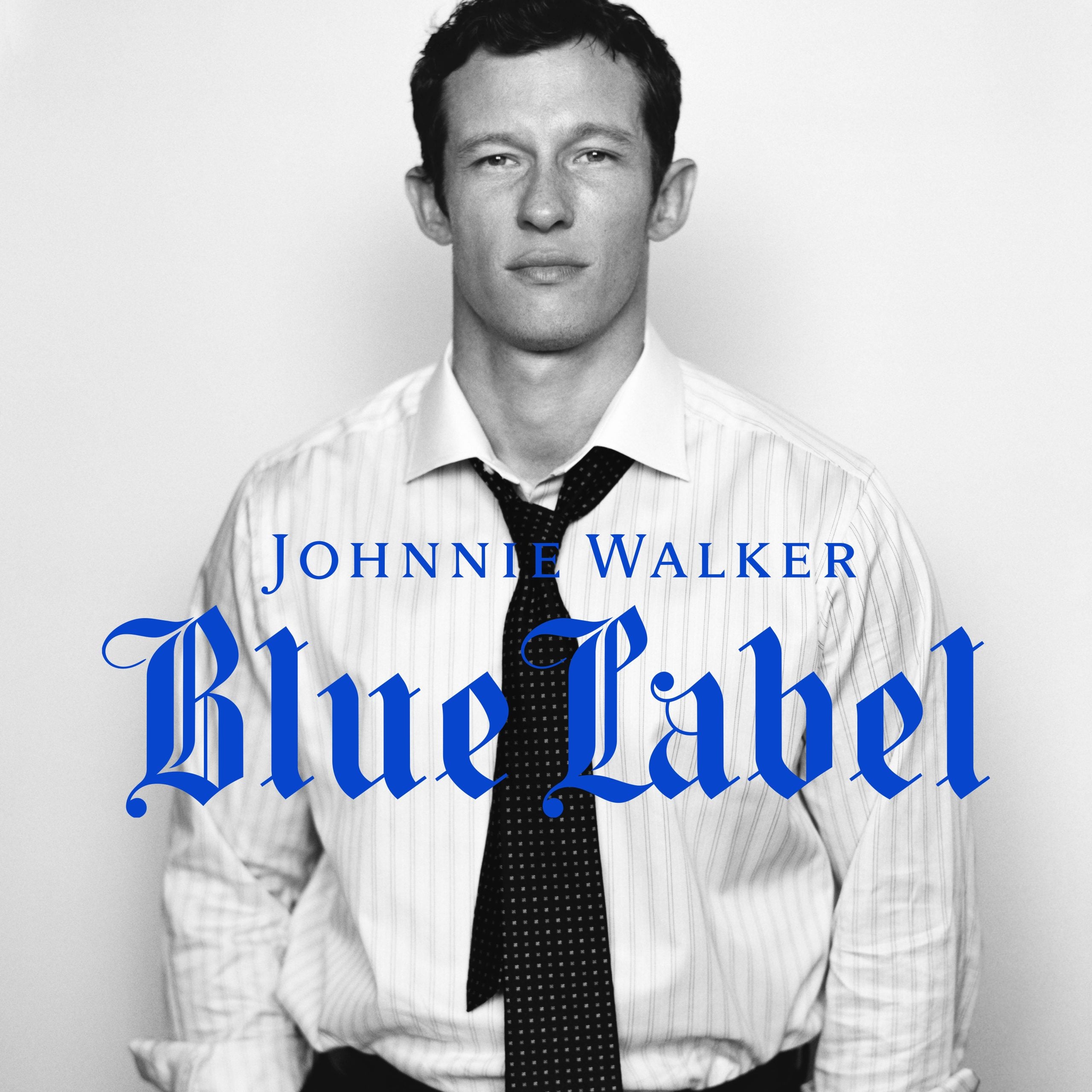 Callum Turner black and white portrait for Johnnie Walker Blue Label global ambassador announcement 2026